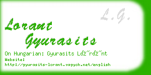 lorant gyurasits business card